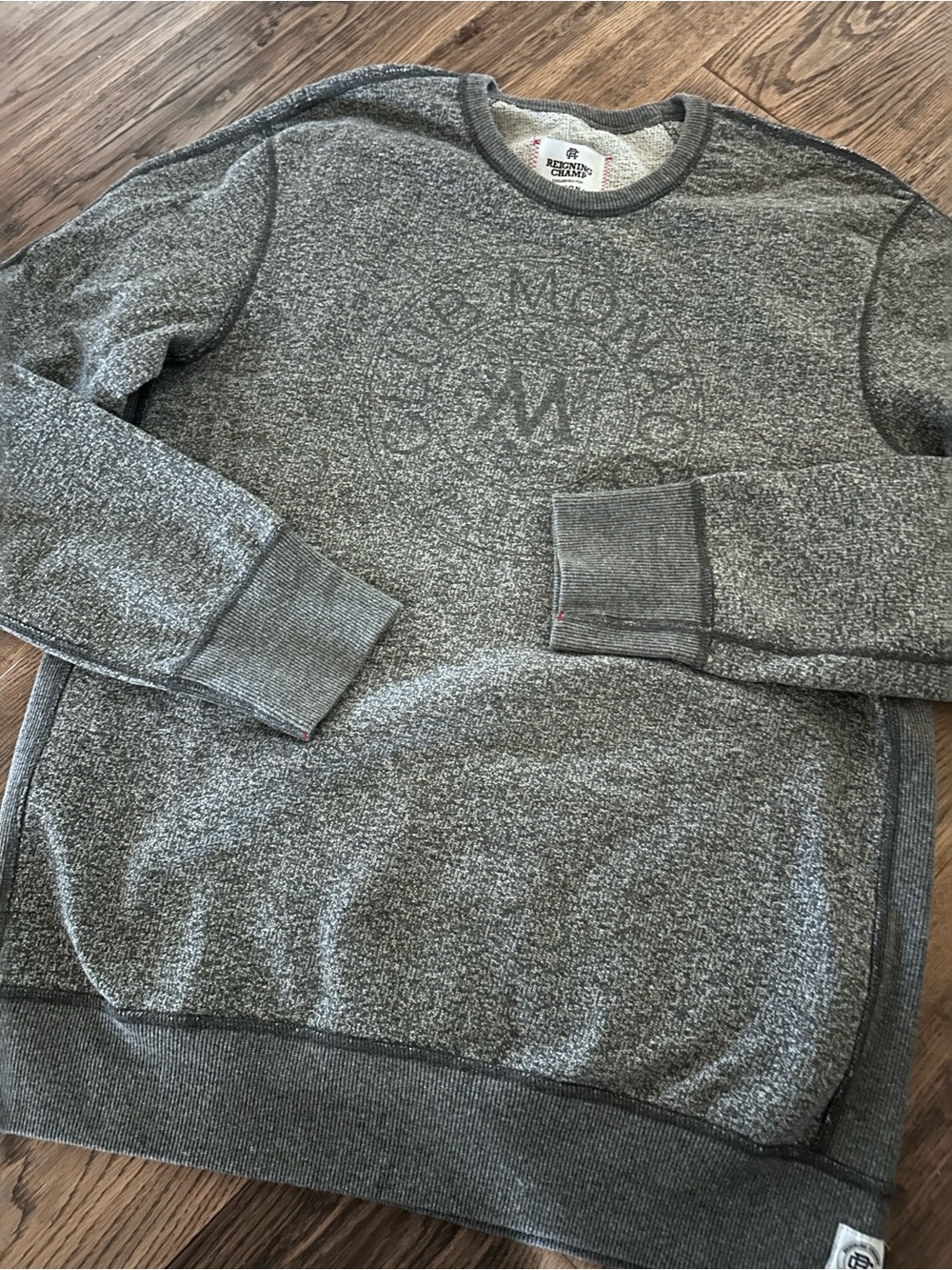 Reigning Champ x Club Monaco Heather Gray Crewneck Sweater